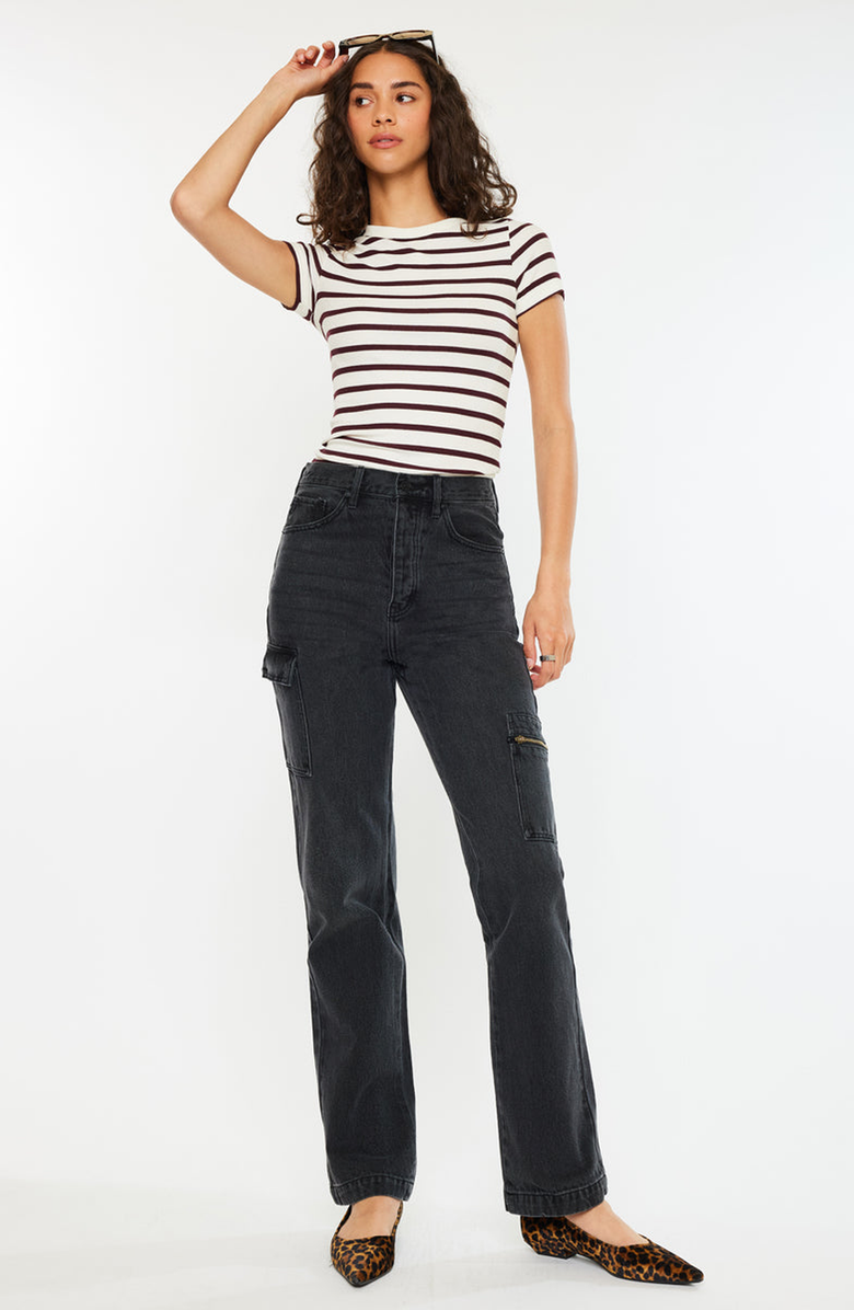 KanCan Semarea Ultra High Rise 90's Straight Leg Jeans, Alternate, color, Dark Gray