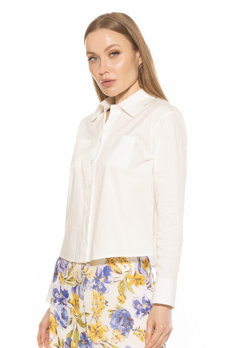 Roxanne Cotton Button-Up Shirt, Alternate, color, IVORY