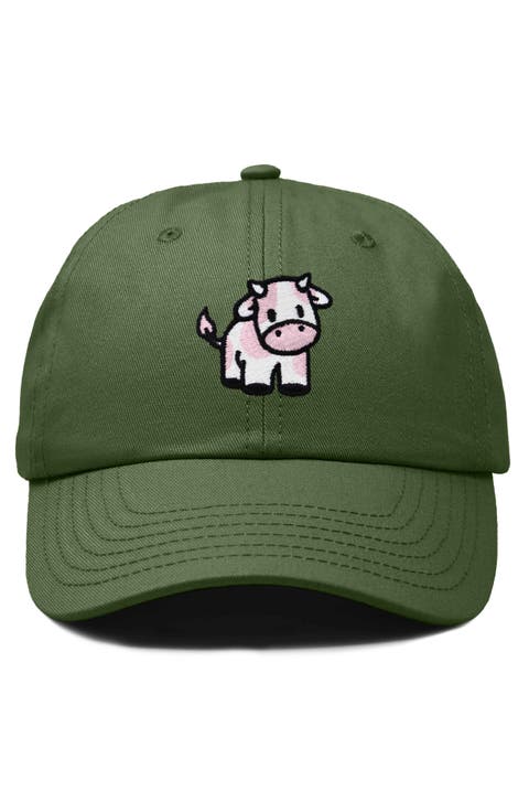 Strawberry Cow Embroidered Cap