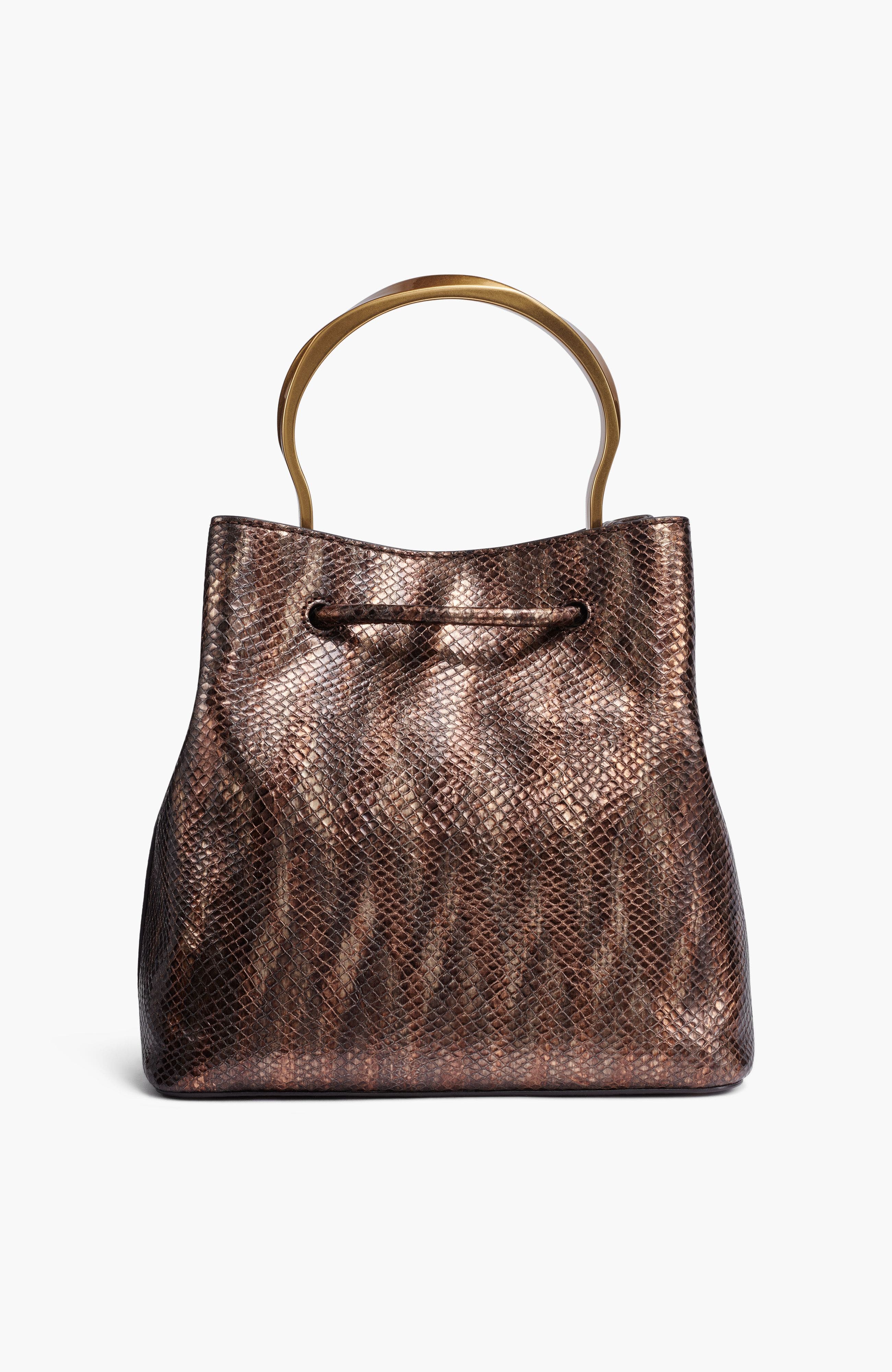 Donna Karan New York Lawrence Metallic Snake Bucket, Alternate, color, 