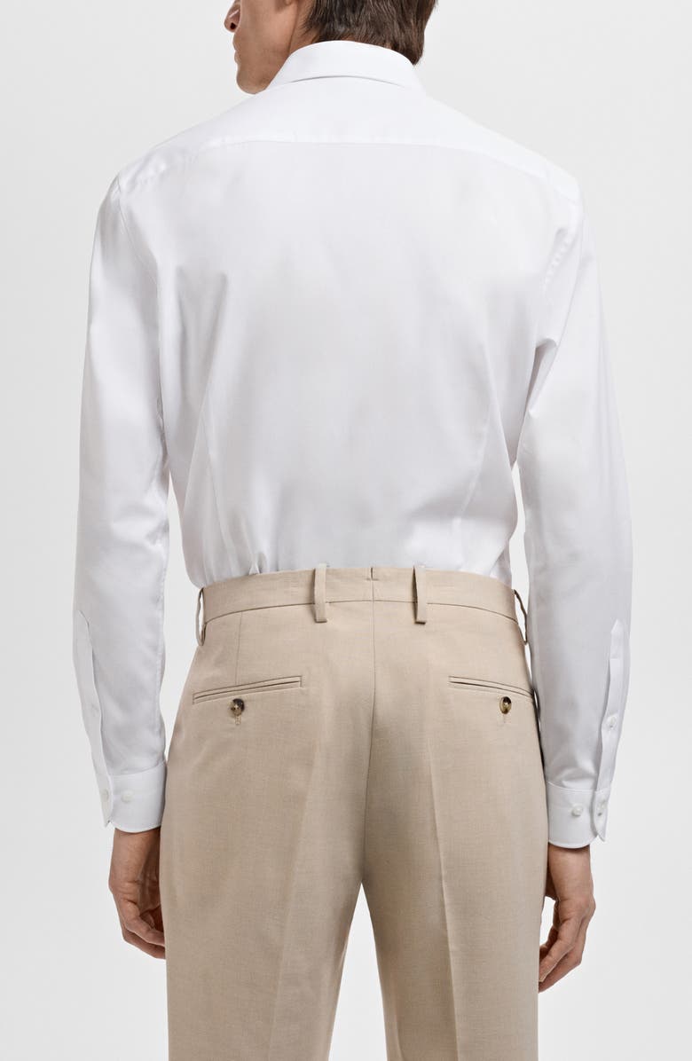 MANGO Slim Fit Cotton Poplin Button-Up Shirt, Alternate, color, White