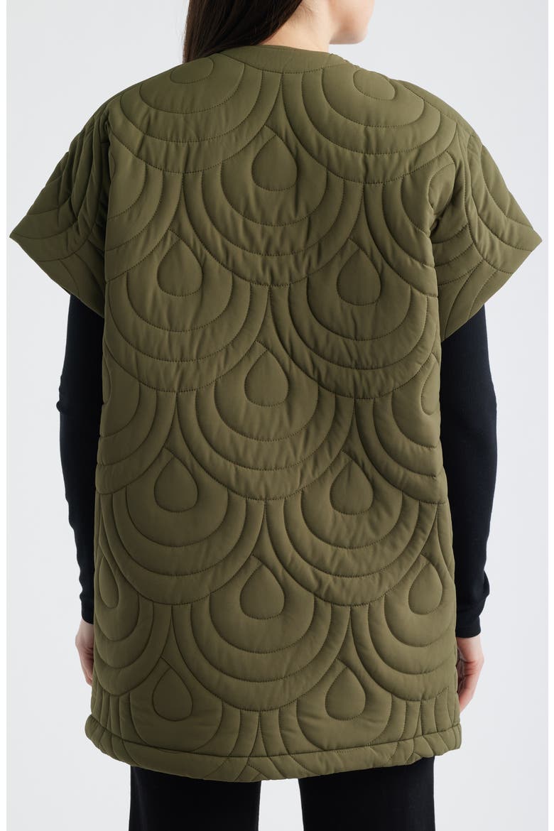 Blossom Short Sleeve Quilted Cape, Alternate, color, OLIVE NIGHT