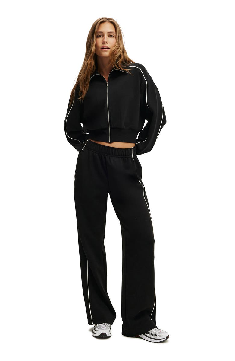 COTTON ON BODY Women
s Active The Ultimate Soft Track Jacket, Alternate, color, Black White