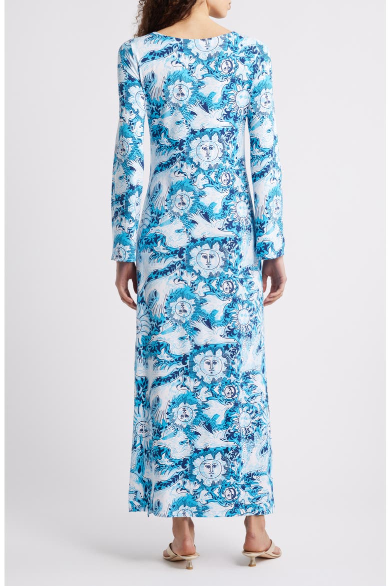 Breena Seagull Print Maxi Dress, Alternate, color, BELLEVUE BLUE LILLY GULLS