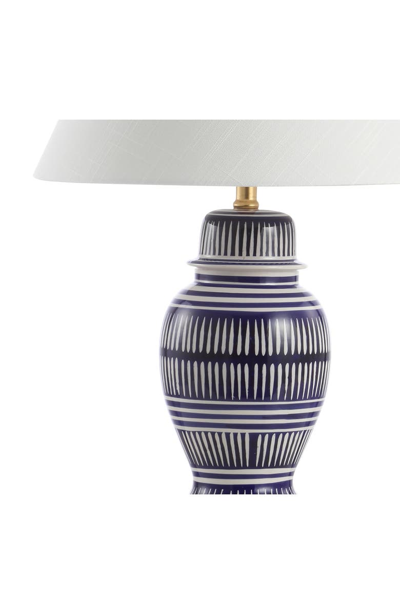 JONATHAN Y Reed 27" Ceramic/Iron Modern Coastal LED Table Lamp, Navy, Alternate, color, Blue/White