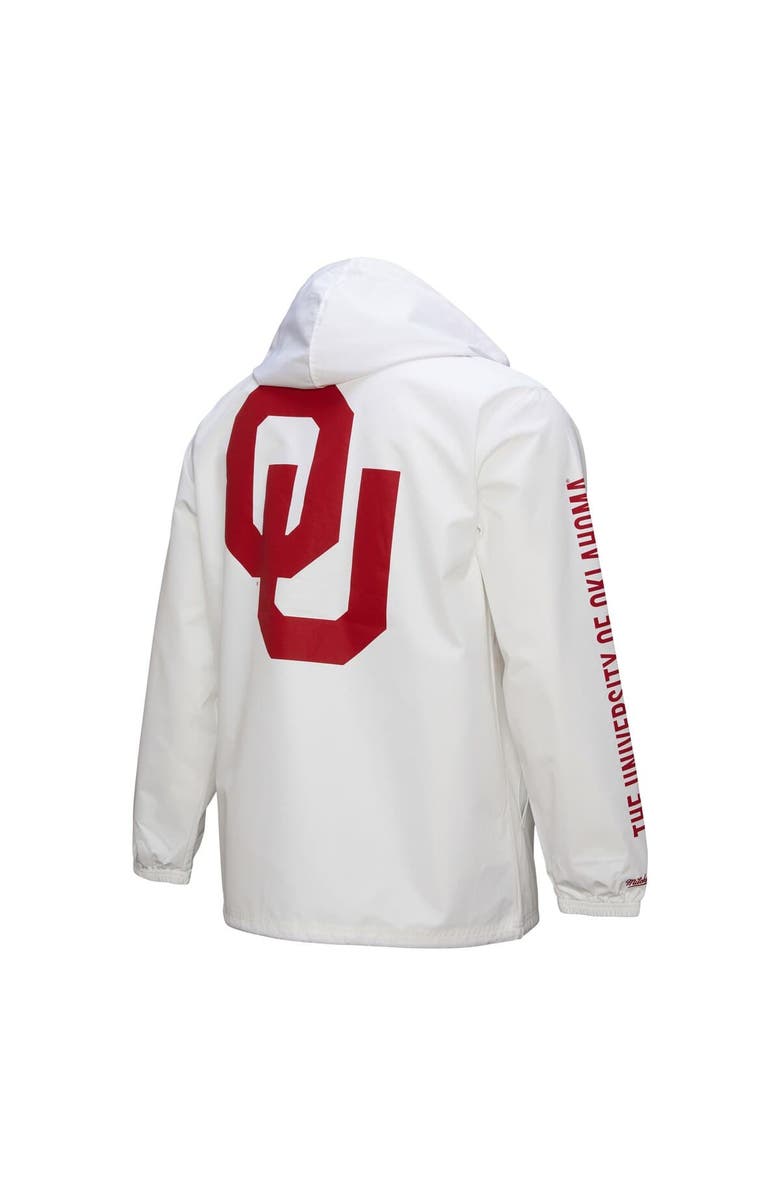 Mitchell & Ness Men's Mitchell & Ness  White Oklahoma Sooners Coaches Full-Snap Hoodie Jacket, Alternate, color, 
