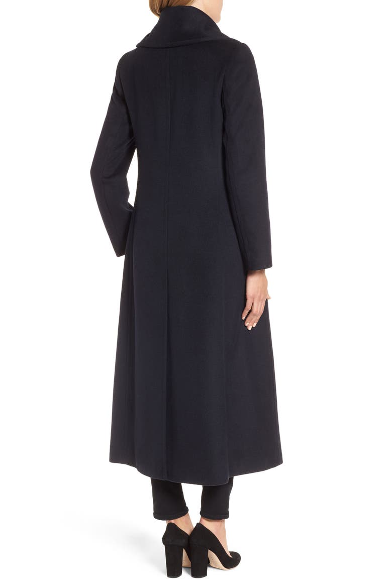 DKNY Wool Blend Felt Shawl Collar Coat, Alternate, color, NAVY