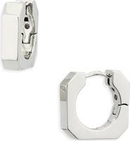 AllSaints Square Hexagonal Huggie Hoop Earrings
