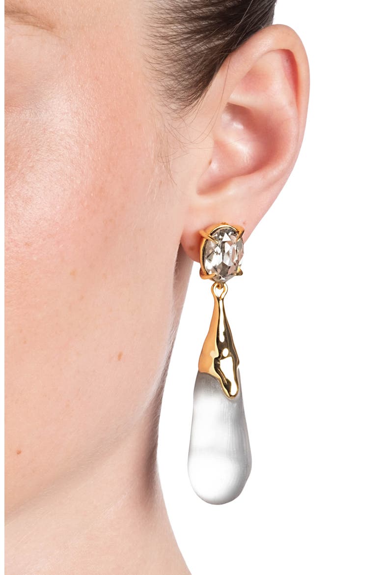 Bonbon Crystal Small Teardrop Earrings, Alternate, color, PEWTER