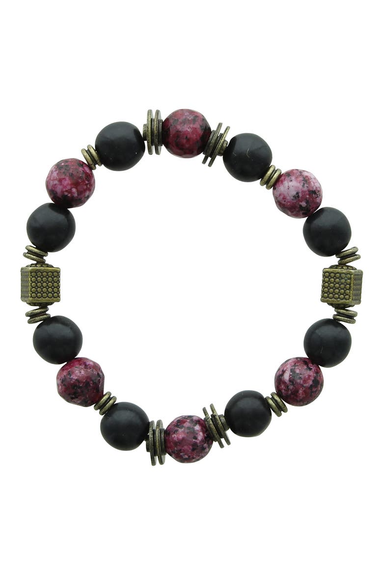 Dana Beaded Bracelet, Main, color, BURNISHED GOLD / BLACK