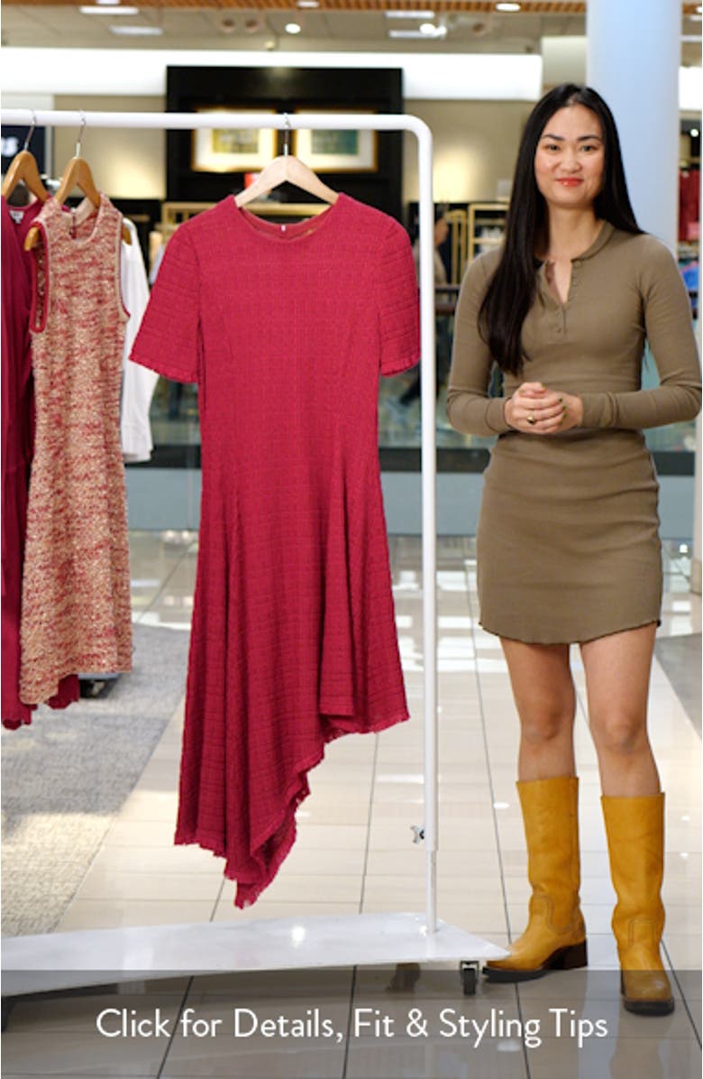 Tonal Textured Fit & Flare Cocktail Dress, sales video thumbnail