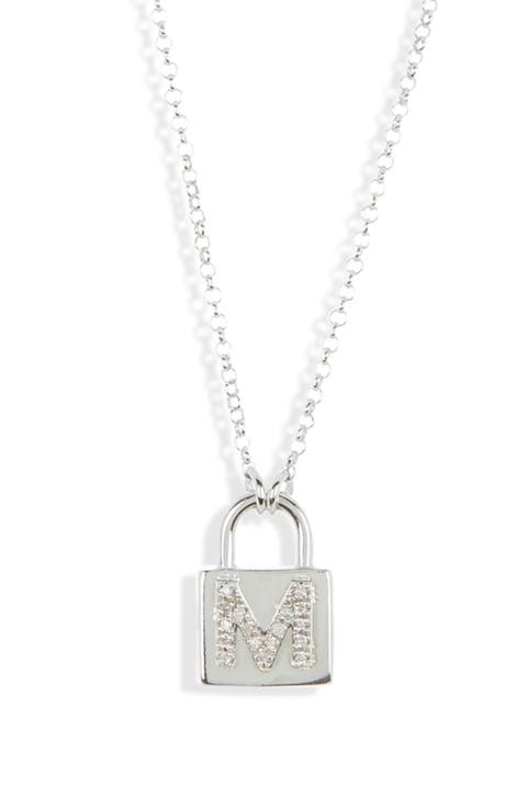 Diamond Padlock Initial Pendant Necklace - 0.12ct.