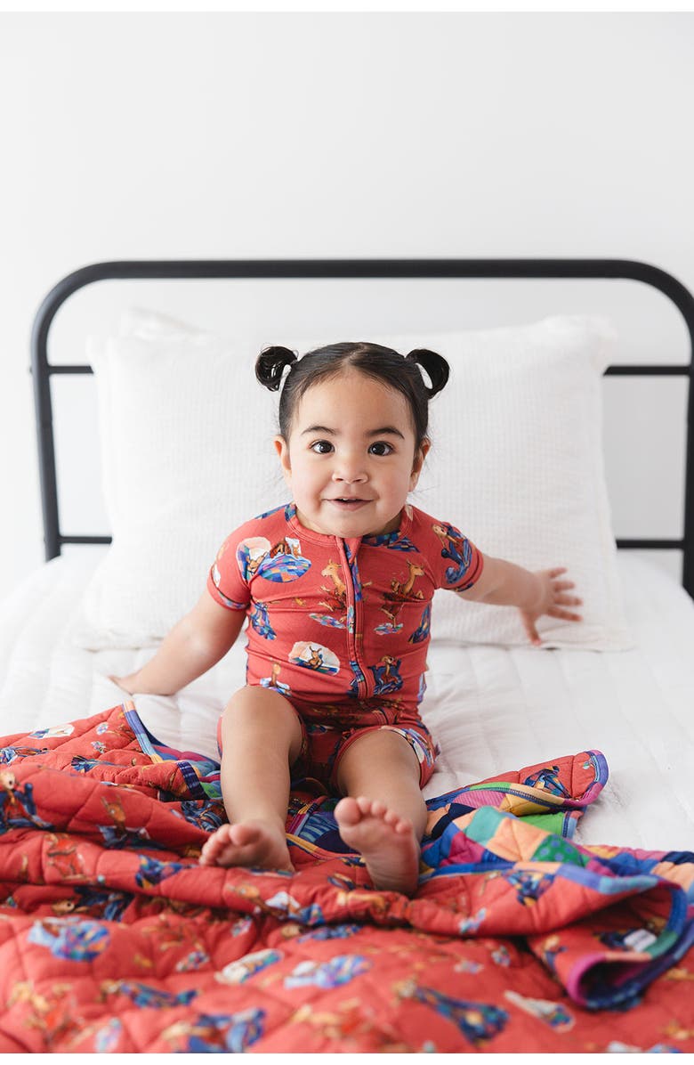 Charlie Lou Baby<sup>®</sup> Llama Llama Red Pajama Zipper Shortie Romper, Alternate, color, Red