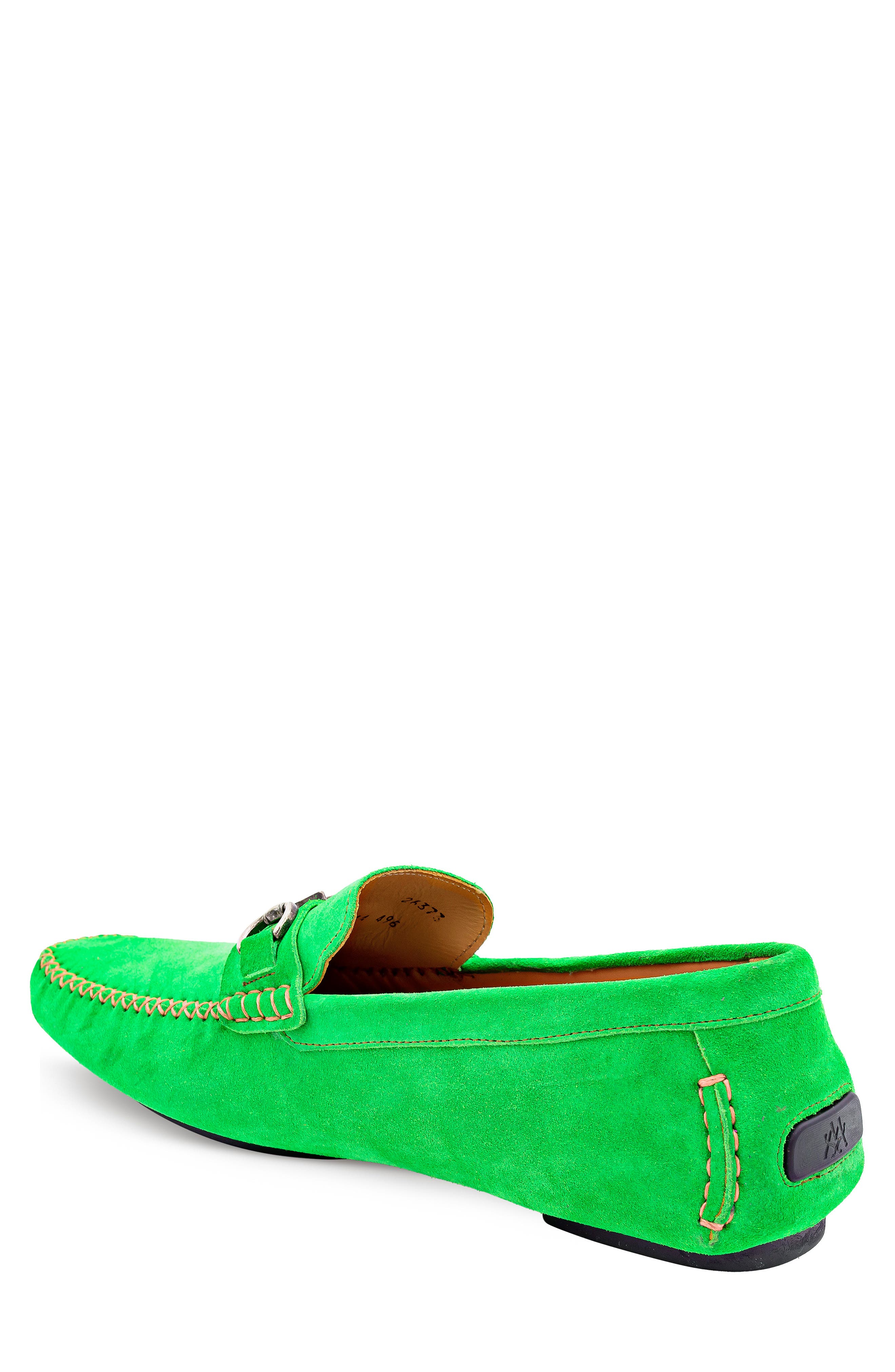 Mezlan Initial Bit Ornament Leather Loafer, Alternate, color, Green