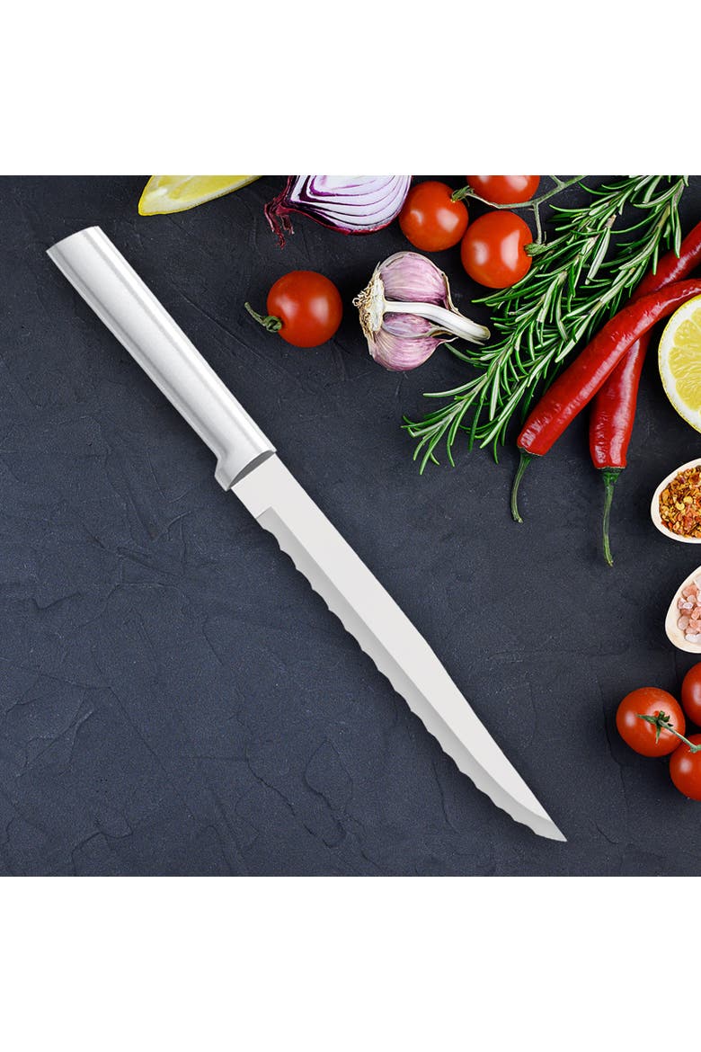 Cutlery 7-Inch Serrated Slicer Stainless Steel Blade, Alternate, color, Silver
