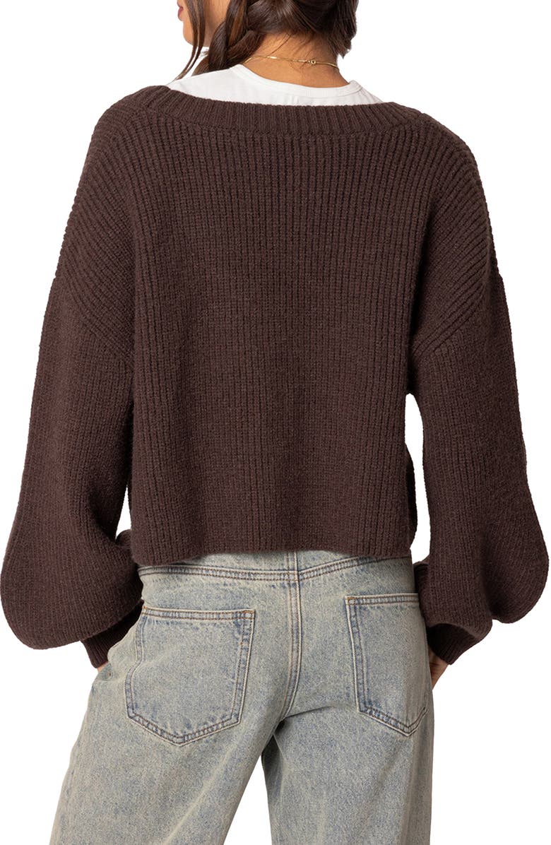 EDIKTED Sabrina Chunky Crop Cardigan, Alternate, color, 