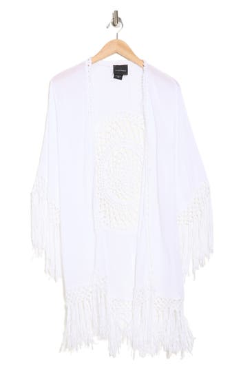 FORGOTTEN GRACE FORGOTTEN GRACE LONG FRINGE KNIT RUANA