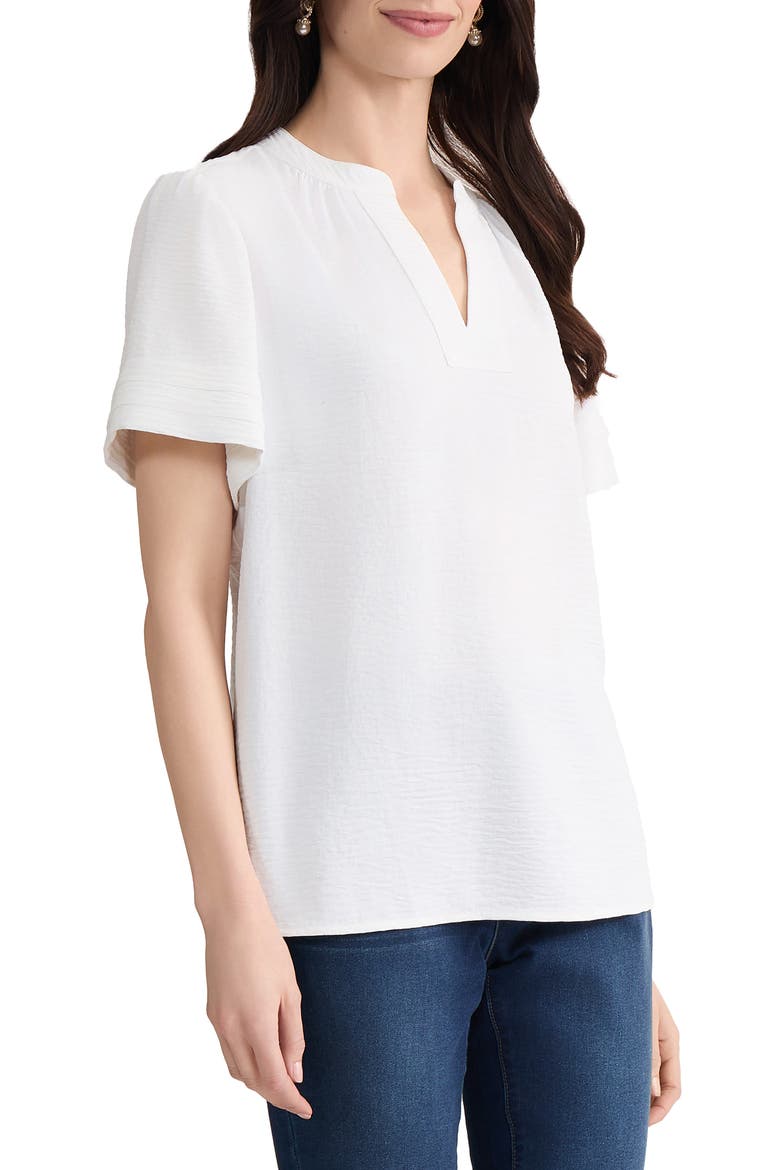 Short Sleeve Woven Shirt, Alternate, color, NATURAL WHITE
