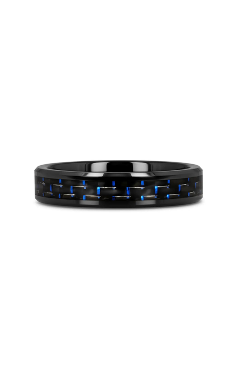 AVITUS Carbon Fiber Inlay Beveled Ceramic Ring