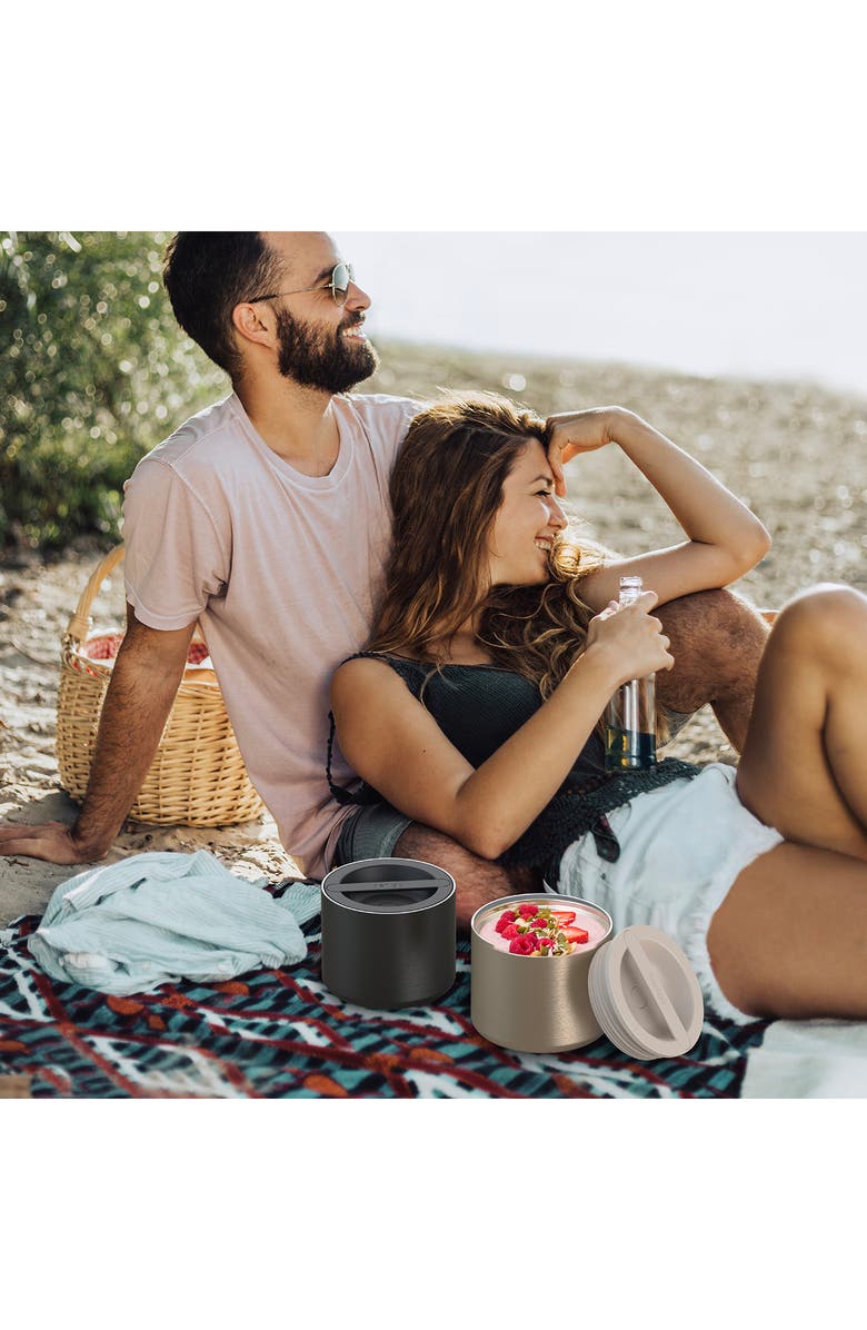 BENTGO Stainless Steel Insulated Food Container - Aqua, Alternate, color, Carbon Black