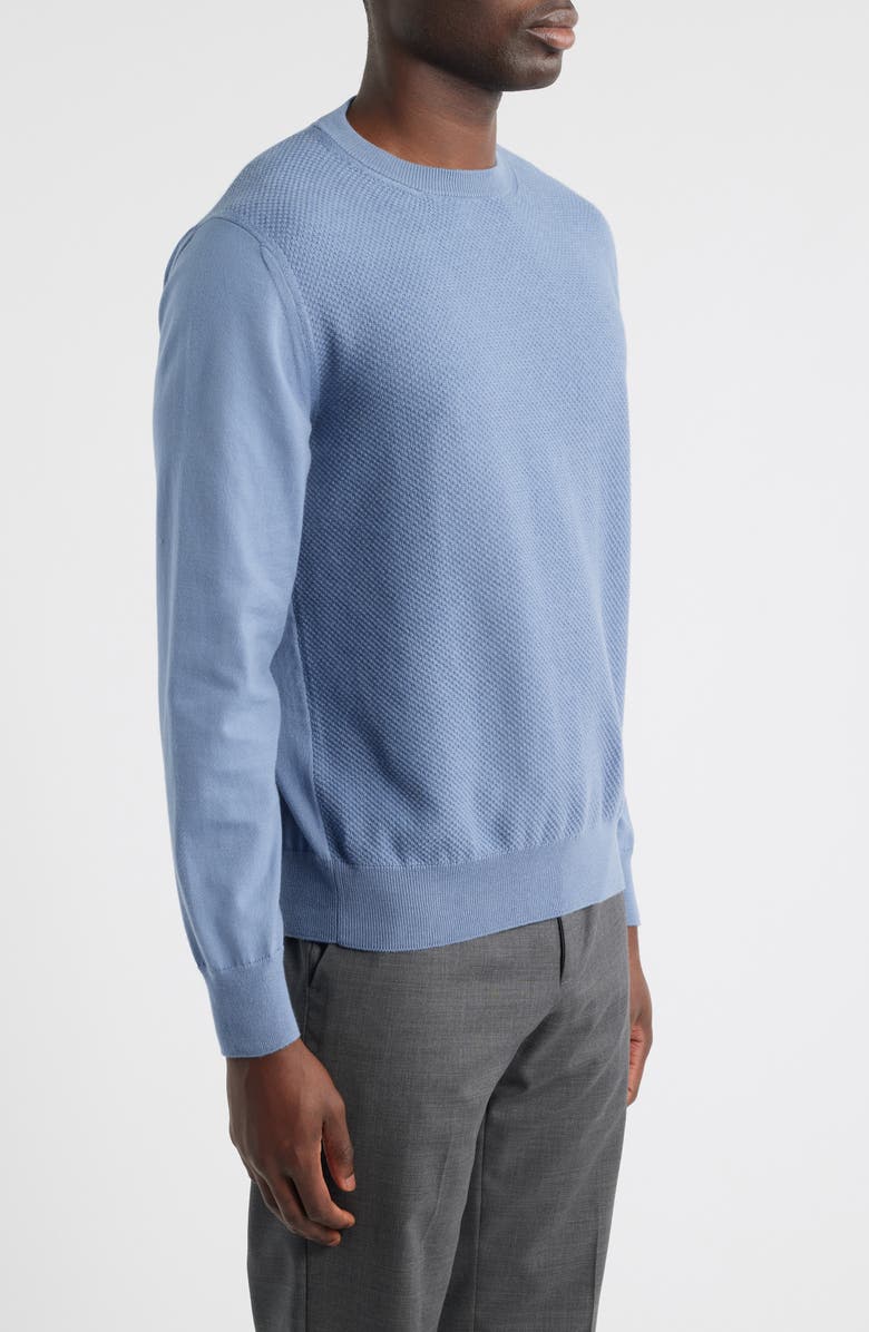 Canali Cotton Crewneck Sweater, Alternate, color, Blue