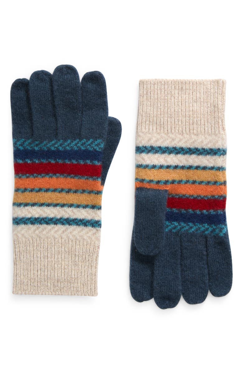 Faherty Coastal Sun Ombré Stripe Wool Gloves, Main, color,