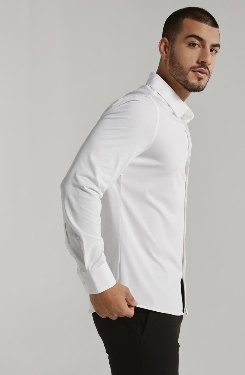 7 Diamonds Girona Solid Performance Button-Up Shirt, Alternate, color, White