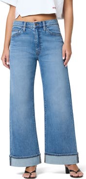 Hudson Jeans Jolene Cuffed Hem Wide Leg Jeans
