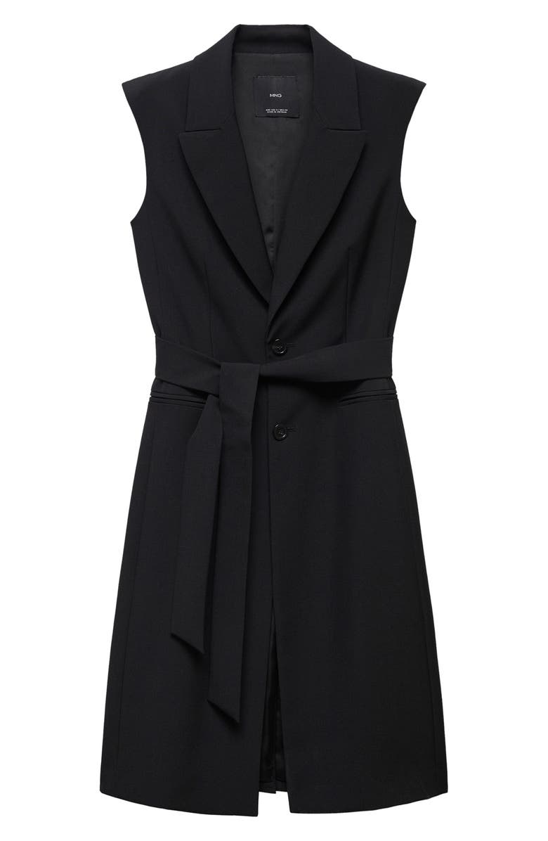 MANGO Belted Longline Vest, Alternate, color,