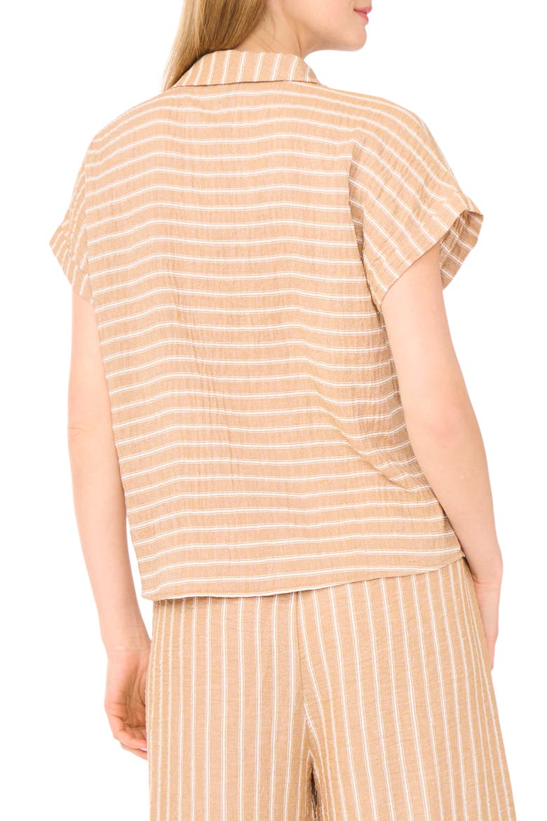 Printed Button-Up Top, Alternate, color, BEIGE
