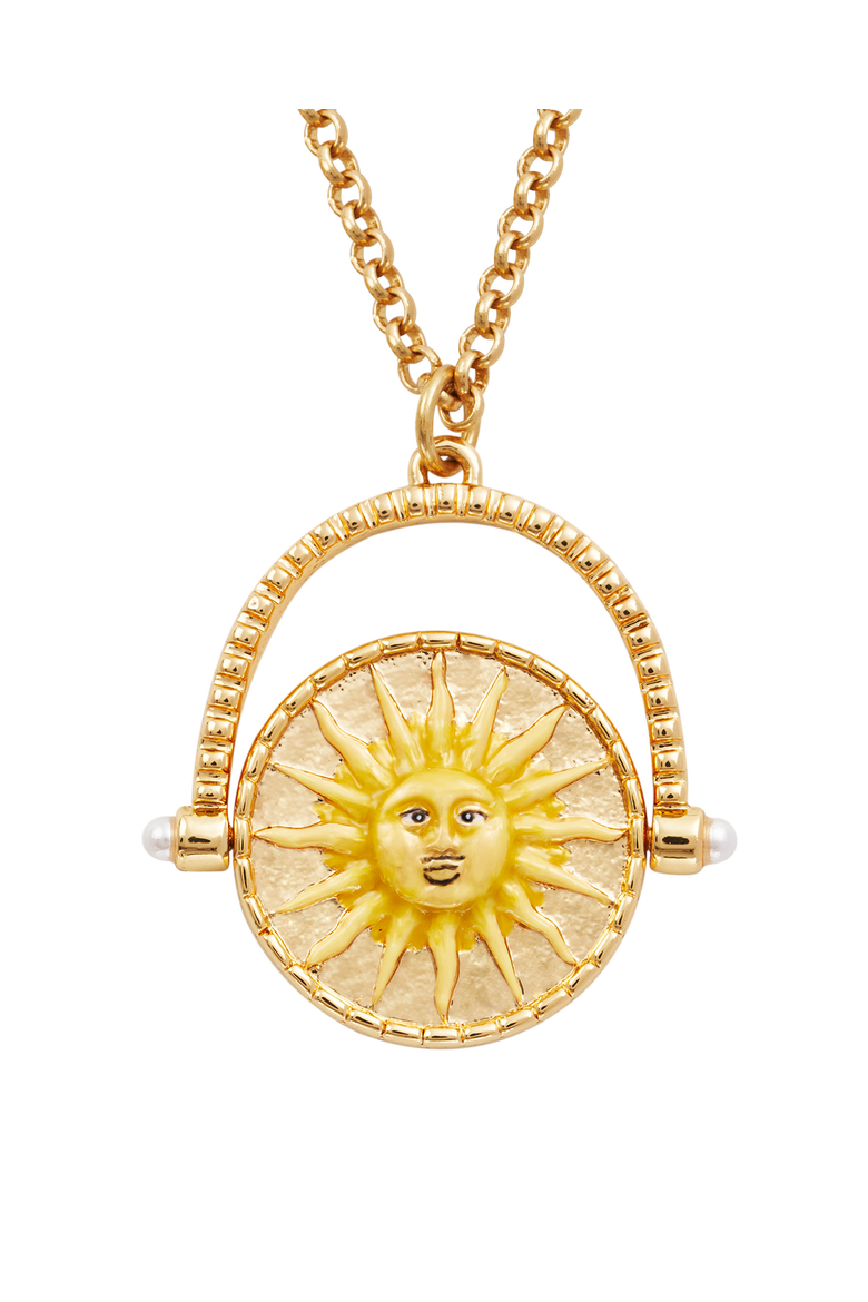 Sun & Moon Spinner Necklace, Alternate, color, Gold