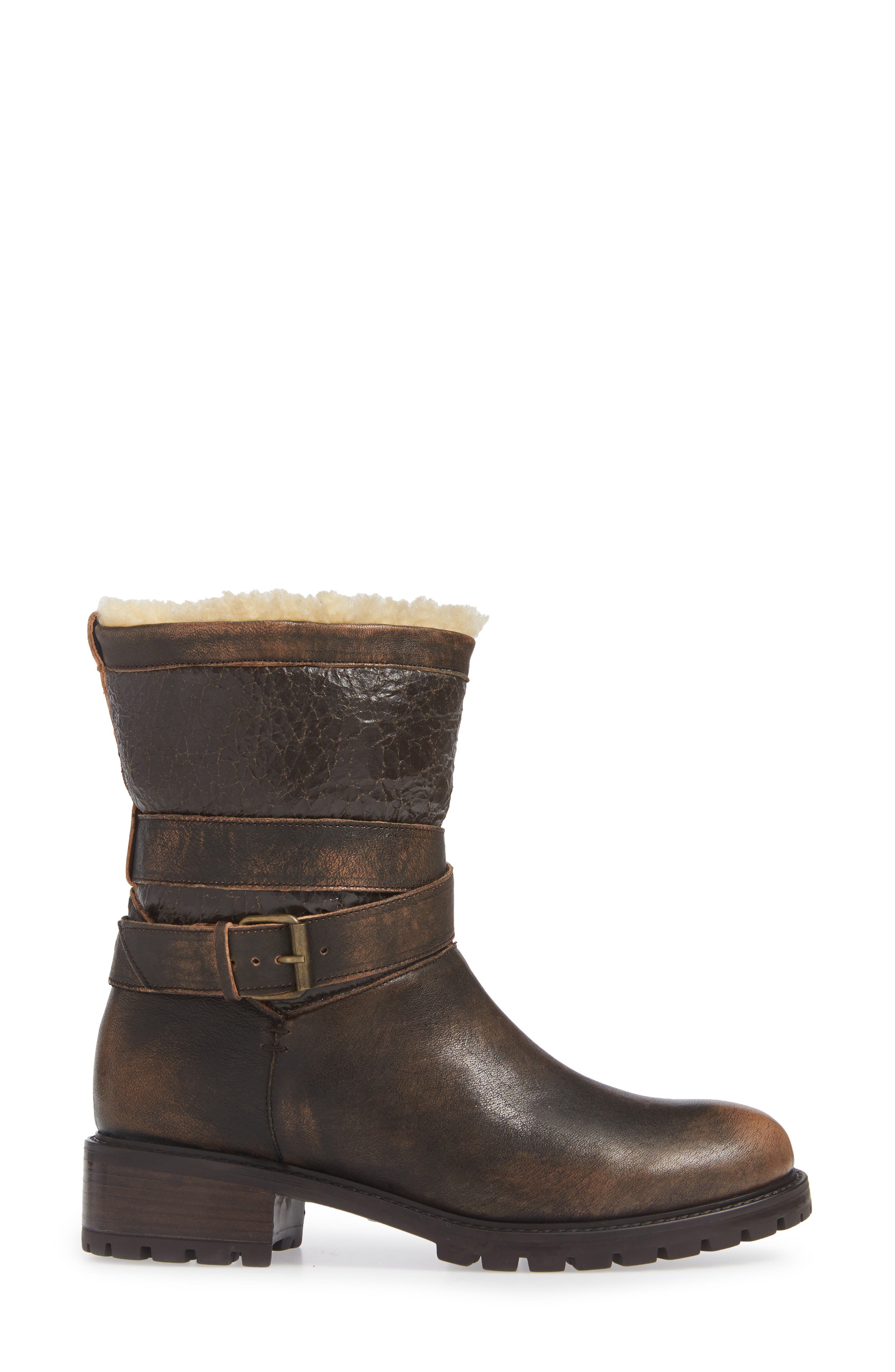 Ross & Snow Emilina Genuine Shearling Lined Weatherproof Bootie, Alternate, color, 