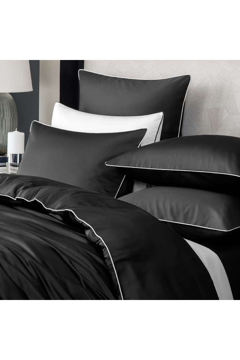 Clarity piping Pillowcase Set, Alternate, color, Black