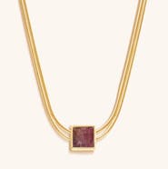 Karma and Luck Charm & Harmonize - Pink Tourmaline Evil Eye October Birthstone Necklace