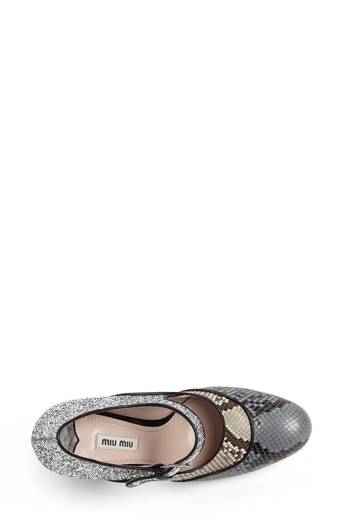 Mixed Media Mary Jane Pump, Alternate, color, MULTI PYTHON