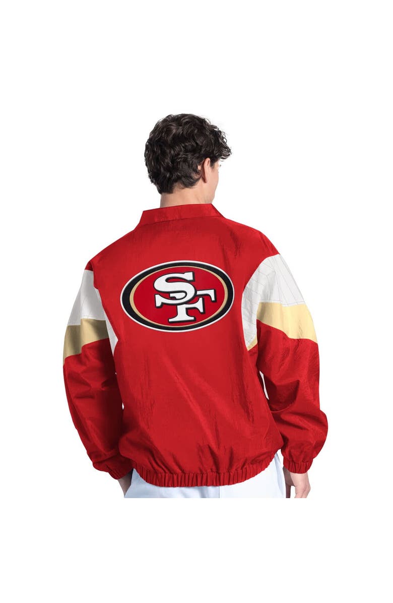 STARTER Men's Starter Scarlet San Francisco 49ers Yard Line Full-Zip Jacket, Alternate, color, 