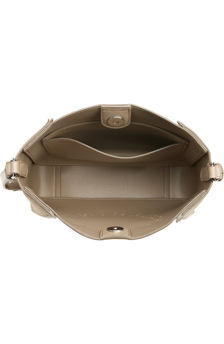 Stella McCartney Perforated Logo Faux Leather Crossbody Tote, Alternate, color, Khaki