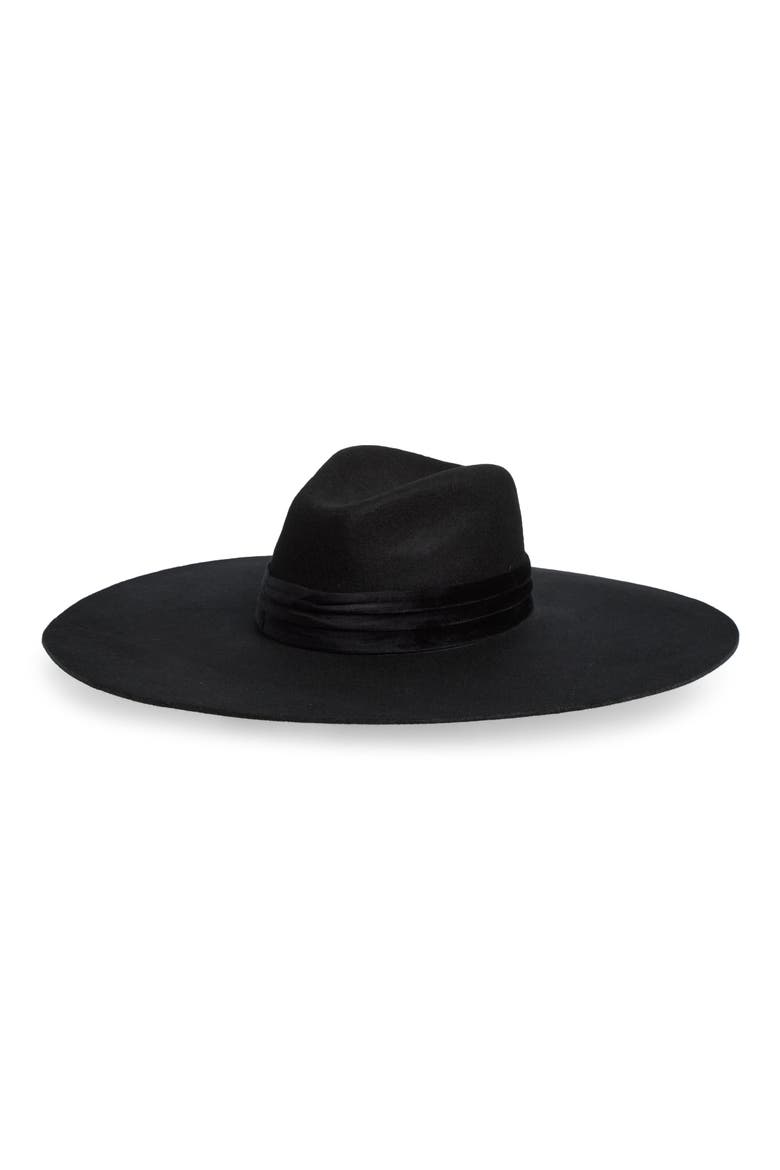Megan Renee Wool Panama Hat, Main, color, BLACK