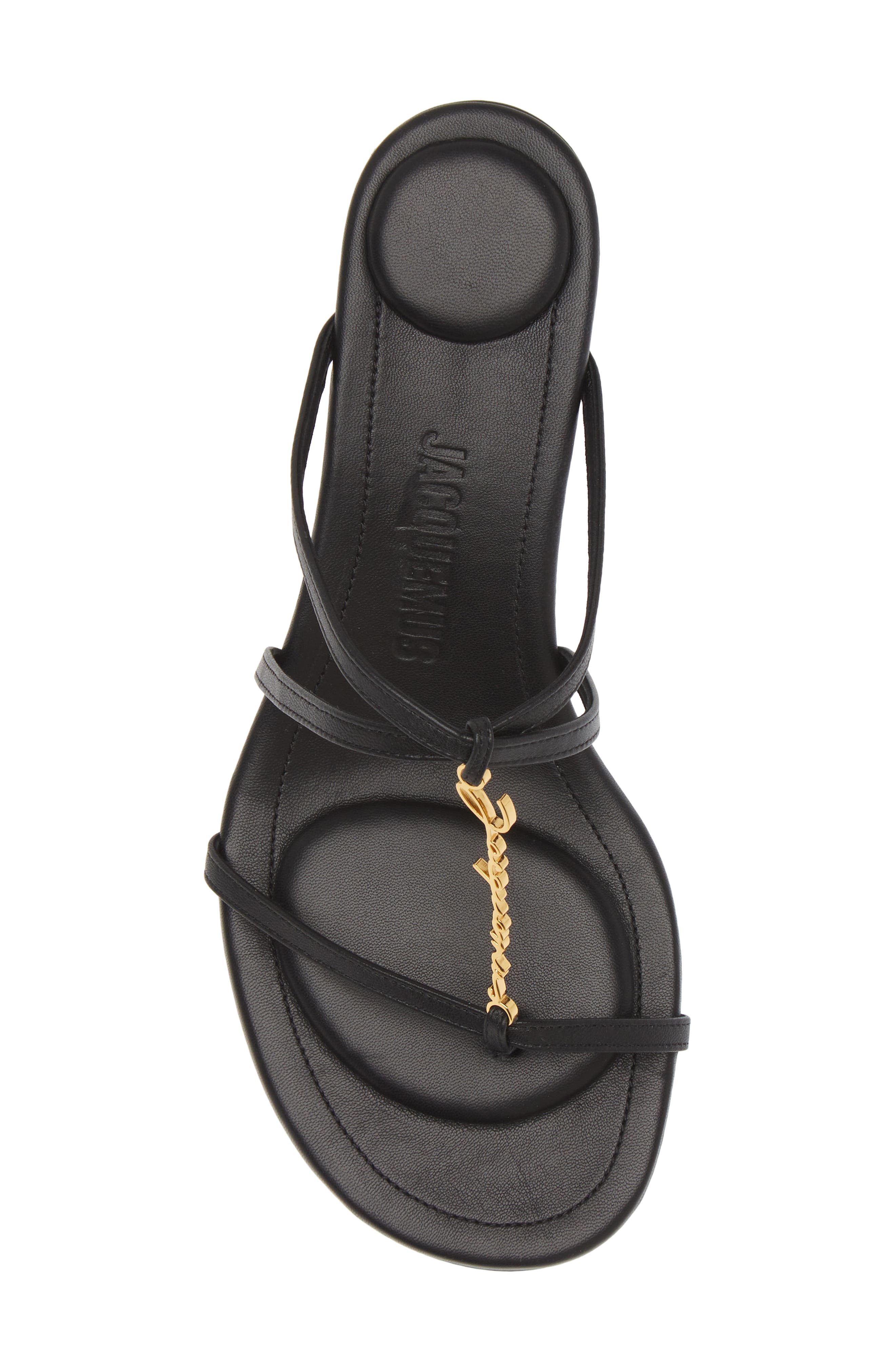 Jacquemus Strappy Logo Charm Sandal, Alternate, color, 