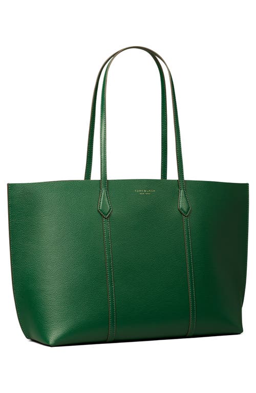 Tory Burch Perry Triple Compartment Leather Tote In Gray