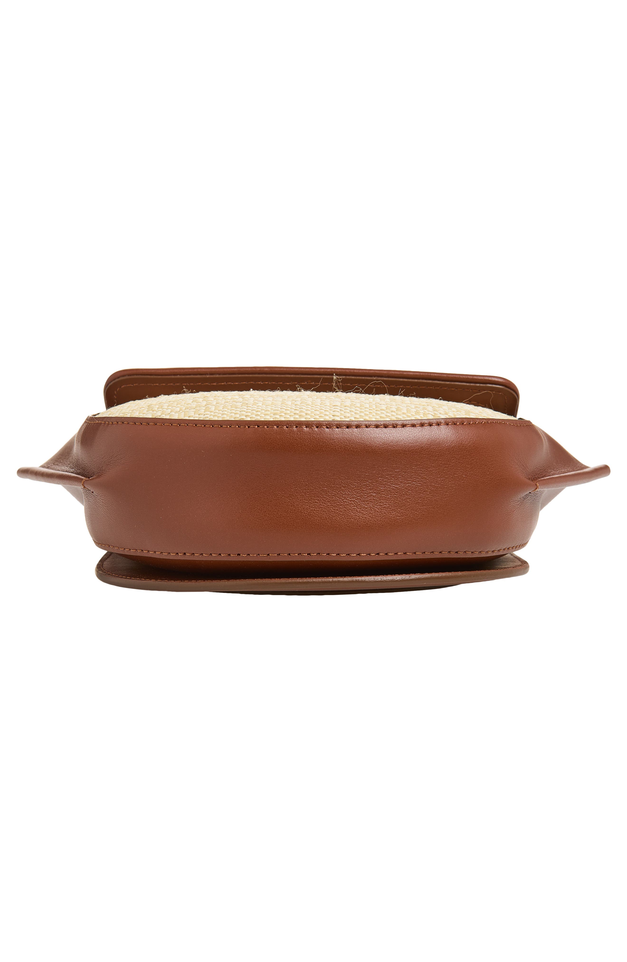 Wandler Mini Hortensia Two-Tone Leather & Raffia Handbag, Alternate, color, Beige Raffia