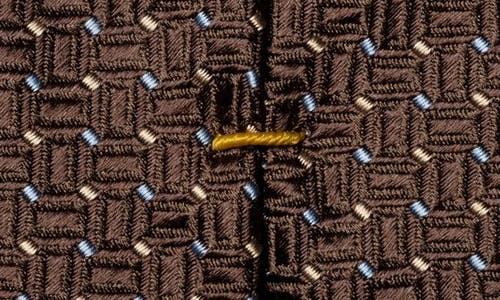 Eton Micro Geometric Silk Tie In Brown