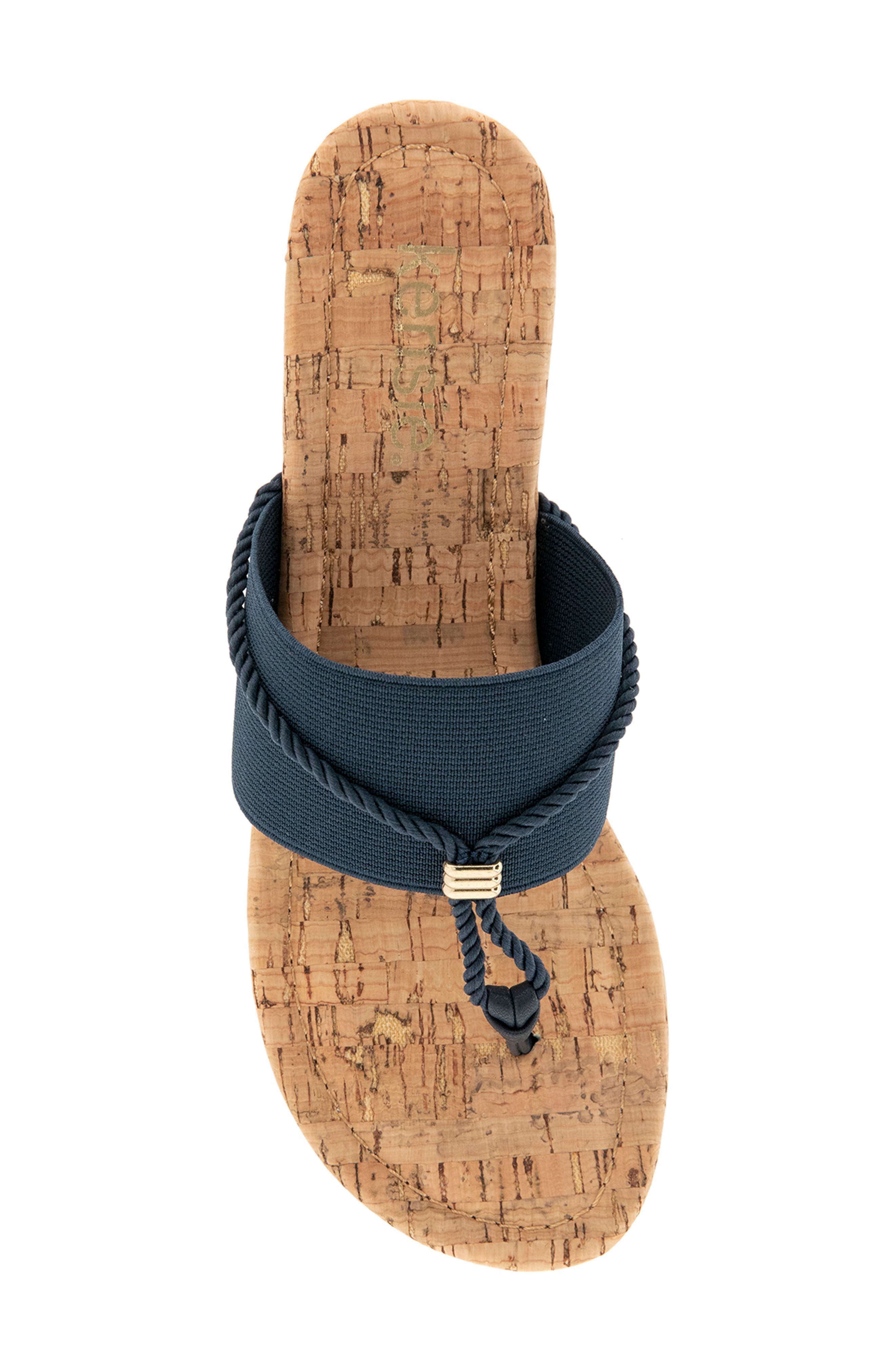 Deborah Wedge Sandal, Alternate, color, NAVY