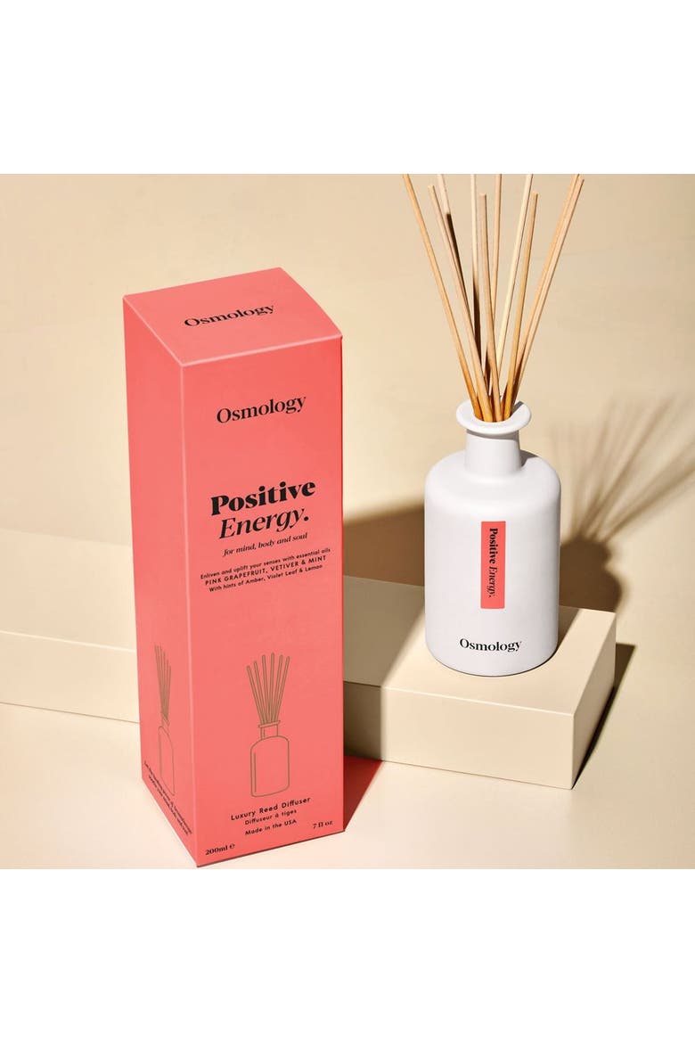 Positive Energy Reed Diffuser - Pink Grapefruit Vetiver and Mint, Alternate, color, white