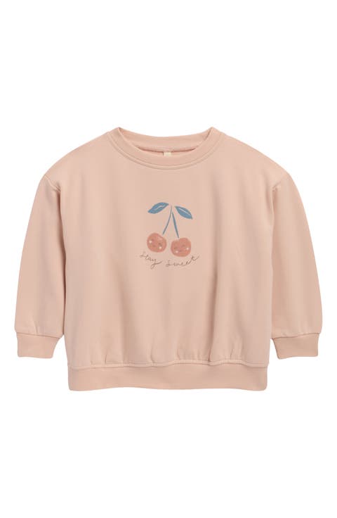 Cherry Relaxed Fit Stretch Organic Cotton Terry Sweatshirt (Baby)