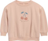 QUINCY MAE Cherry Relaxed Fit Stretch Organic Cotton Terry Sweatshirt