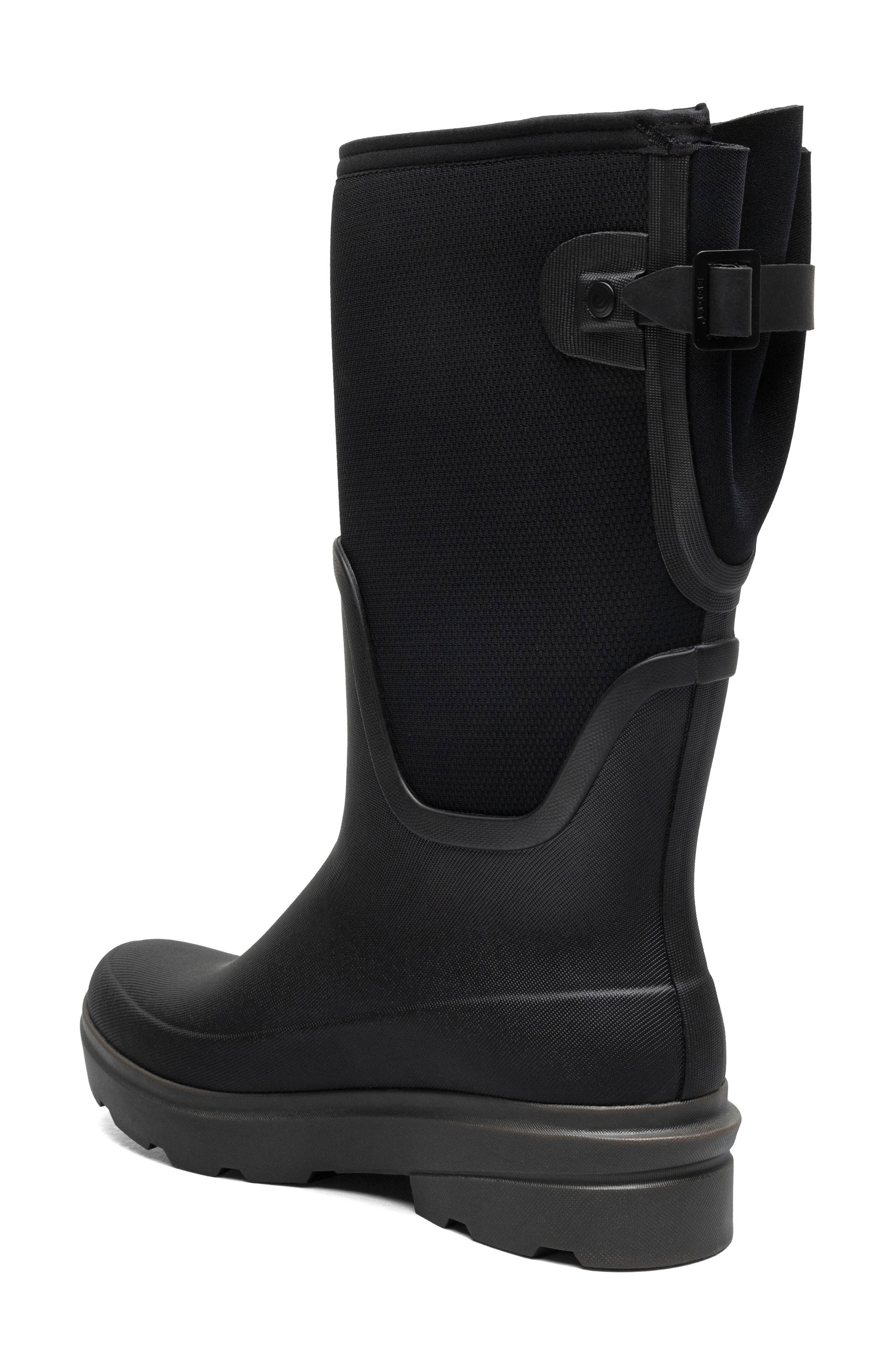 Bogs Hazel Tall Adjustable Calf Rain Boot, Alternate, color, Black