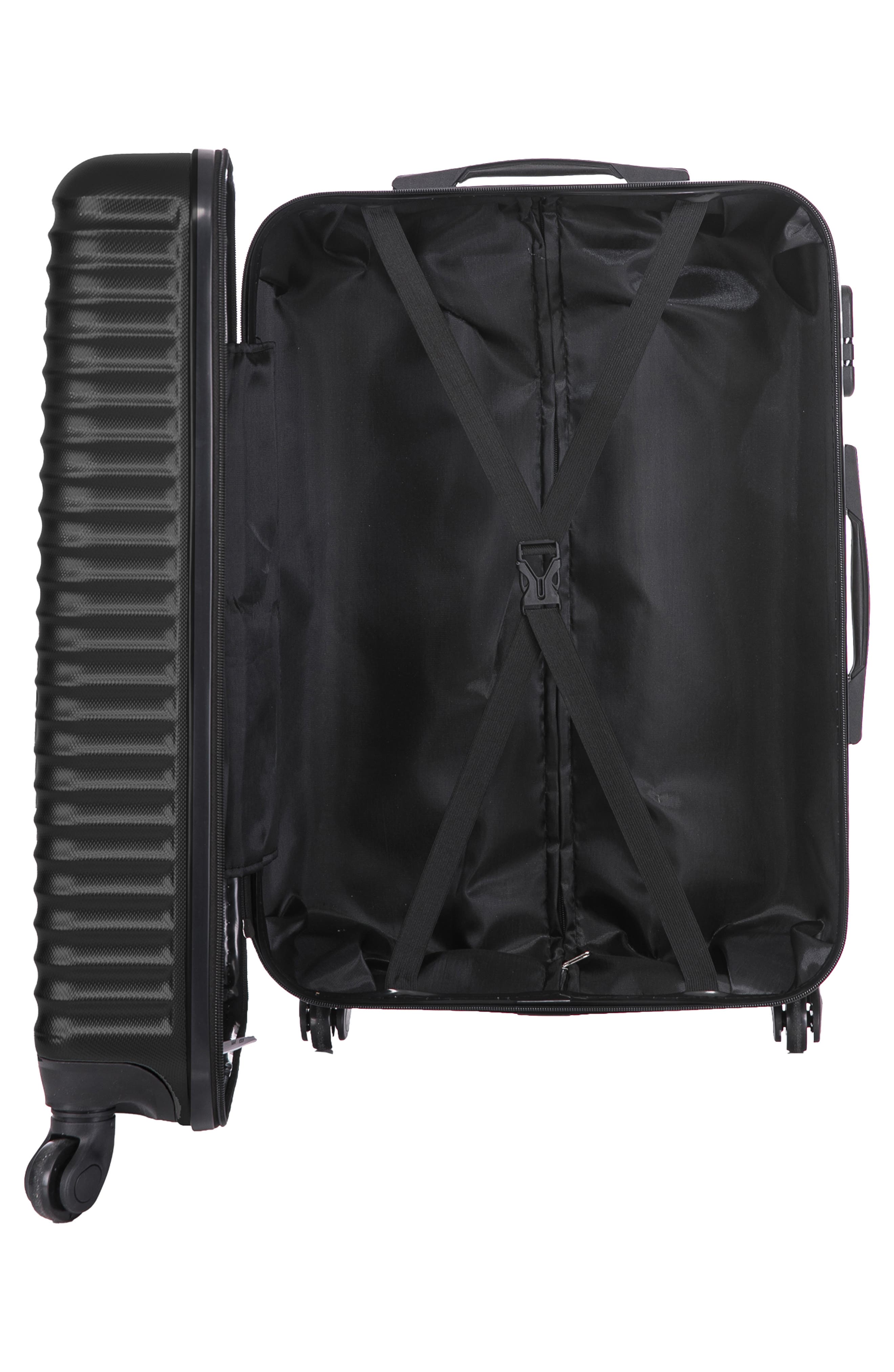 TUCCI Travola Hardshell 3-Piece Spinner Luggage Set, Alternate, color, Black