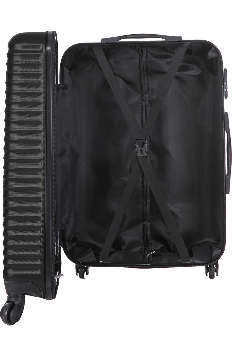 TUCCI Travola Hardshell 3-Piece Spinner Luggage Set, Alternate, color, Black