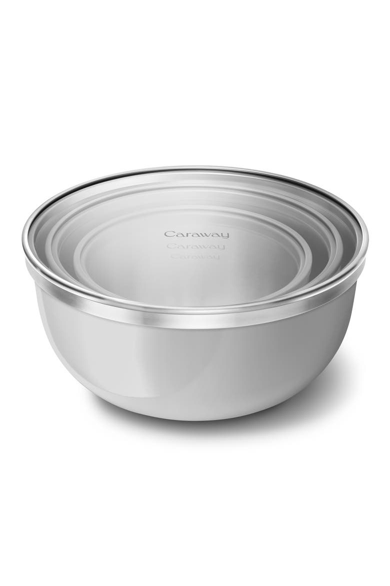 3-Piece Stainless Steel Mixing Bowl Set, Alternate, color, GRAY